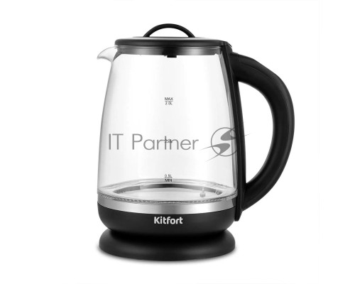 Чайник электрический Kitfort КТ-6145 2л. 2200Вт черный/серебристый (корпус: пластик/стекло)
