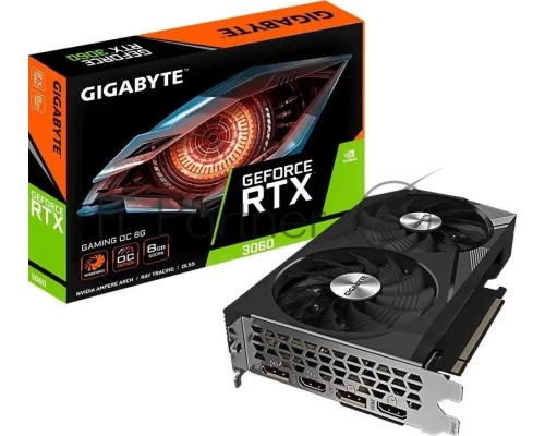 Видеокарта Gigabyte GV-N3060GAMING OC-8GD (V2.0) NVIDIA GeForce RTX 3060 8192Mb PCI-E 4.0 128 GDDR6 1807/15000 HDMIx2 DPx2 HDCP Ret