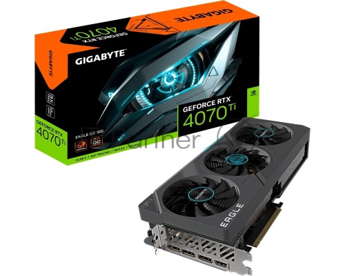 Видеокарта Gigabyte GV-N407TEAGLE OC-12GD 2.0 RTX 4070TI PCI-E 4.0 12288Mb 192 GDDR6X 2625/21000 HDMIx1 DPx3 HDCP Ret