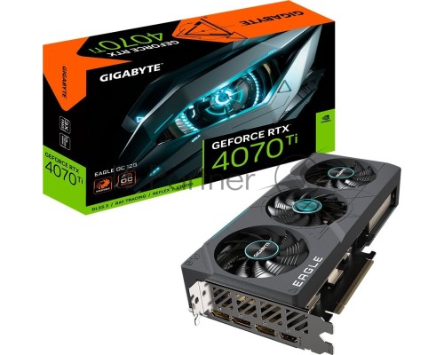Видеокарта Gigabyte GV-N407TEAGLE OC-12GD 2.0 RTX 4070TI PCI-E 4.0 12288Mb 192 GDDR6X 2625/21000 HDMIx1 DPx3 HDCP Ret