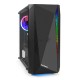 Корпус Minitower Exegate EX294384RUS Mistery R2 (mATX, без БП, 2*USB+1*USB3.0, аудио, черный, 1 вент. 12см с RGB подсветкой и полоса на передней панели, боковая панель - закаленное стекло)