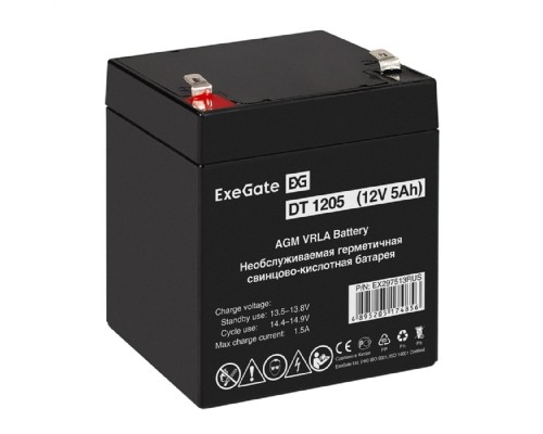 [батареи] Exegate EX297513RUS Аккумуляторная батарея DT 1205 (12V 5Ah, клеммы F2)