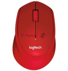 Мышь беспроводная Logitech M280 красный, 1000 dpi, радиоканал, USB, кнопки - 3