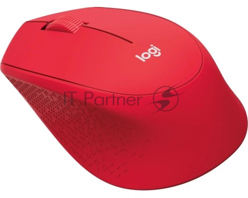 Мышь беспроводная Logitech M280 красный, 1000 dpi, радиоканал, USB, кнопки - 3