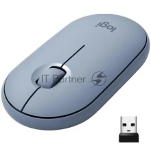 Мышь беспроводная Logitech Pebble M350 серый, 1000 dpi, радиоканал, Bluetooth, USB, кнопки - 3