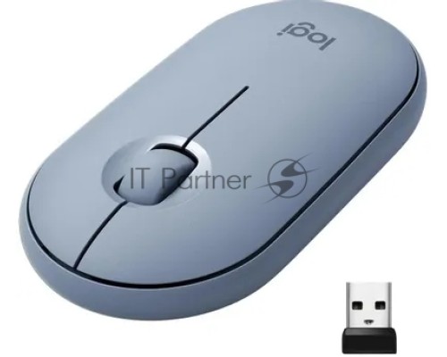Мышь беспроводная Logitech Pebble M350 серый, 1000 dpi, радиоканал, Bluetooth, USB, кнопки - 3