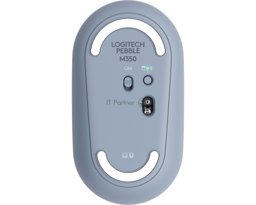 Мышь беспроводная Logitech Pebble M350 серый, 1000 dpi, радиоканал, Bluetooth, USB, кнопки - 3