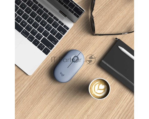 Мышь беспроводная Logitech Pebble M350 серый, 1000 dpi, радиоканал, Bluetooth, USB, кнопки - 3