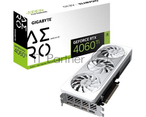 Видеокарта Gigabyte GV-N406TAERO OC-8GD RTX 4060Ti PCI-E 4.0 8 ГБ GDDR6, 128 бит, DisplayPort x2, HDMI x2, GPU 2310 МГц