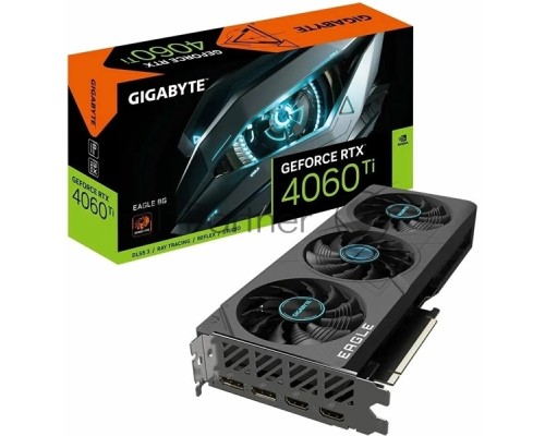 Видеокарта Gigabyte GV-N406TEAGLE-8GD RTX4060Ti PCI-E 4.0 8 ГБ GDDR6, 128 бит, DisplayPort x2, HDMI x2, GPU 2310 МГц