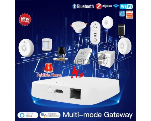 Шлюз Bluetooth MOES Multi-mode Gateway MHUB, LAN & Wi-Fi 2.4GHz, Wi-Fi 2.4GHz & ZigBee & BLE & Mesh, USB, белый