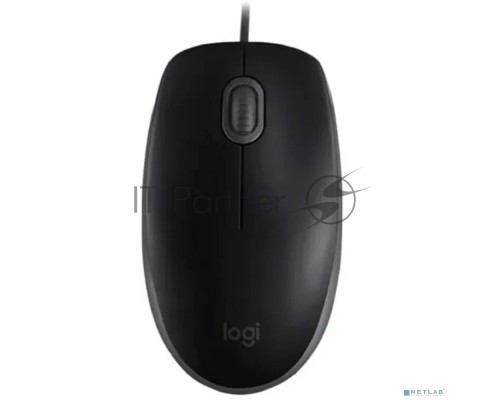Мышь проводная Logitech M110 Silent черный, 1000 dpi, USB, кнопки - 3