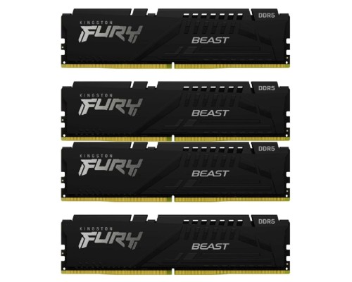 [Модуль памяти] Модуль памяти DDR 5 DIMM 128Gb PC41600, 5200Mhz, Kingston FURY Beast Black XMP CL40 (Kit of 4) (KF552C40BBK4-128) 