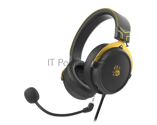 Наушники с микрофоном A4Tech Bloody M590i желтый/серый 1м мониторные USB оголовье