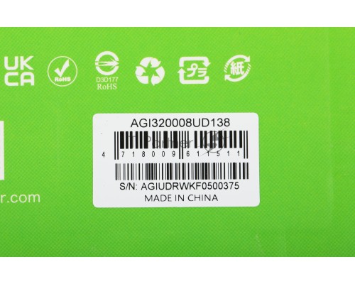Оперативная память AGI 8Gb DDR4 3200MHz AGI320008UD138 UD138 RTL PC4-25600 CL22 DIMM 288-pin 1.2В Ret