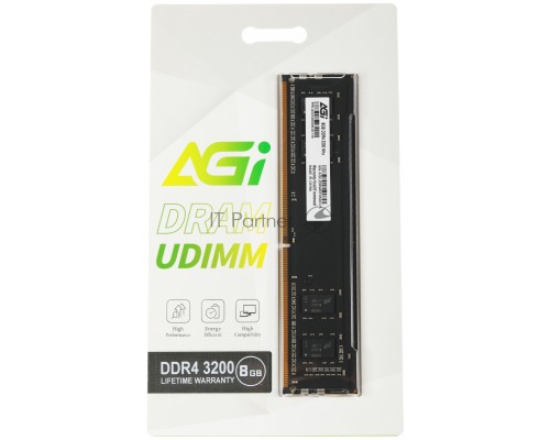 Оперативная память AGI 8Gb DDR4 3200MHz AGI320008UD138 UD138 RTL PC4-25600 CL22 DIMM 288-pin 1.2В Ret