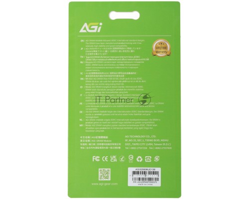 Оперативная память AGI 8Gb DDR4 3200MHz AGI320008UD138 UD138 RTL PC4-25600 CL22 DIMM 288-pin 1.2В Ret