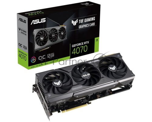 Видеокарта Asus TUF-RTX4070-O12G-GAMING NVIDIA GeForce RTX 4070 12288Mb PCI-E 4.0 192 GDDR6X 2550/21000 HDMIx1 DPx3 HDCP Ret