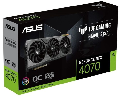 Видеокарта Asus TUF-RTX4070-O12G-GAMING NVIDIA GeForce RTX 4070 12288Mb PCI-E 4.0 192 GDDR6X 2550/21000 HDMIx1 DPx3 HDCP Ret