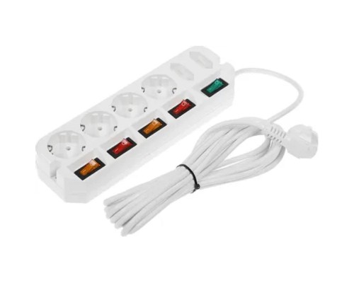 [Сетевые фильтры] Удлинитель Most A10 6р/5м белый (пакет ПЭ) A10-Б 5М