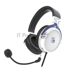 Наушники с микрофоном A4Tech Bloody M590i синий/белый 1м мониторные USB оголовье (M590I SPORTS NAVY)