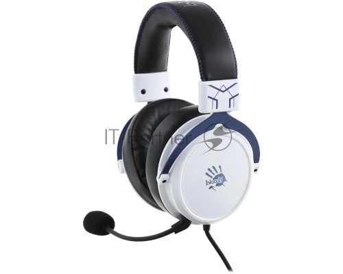 Наушники с микрофоном A4Tech Bloody M590i синий/белый 1м мониторные USB оголовье (M590I SPORTS NAVY)