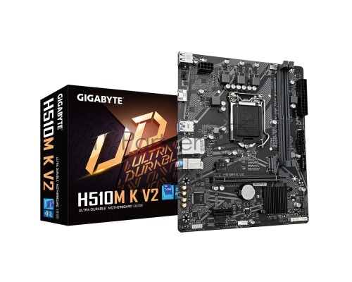 Материнская плата GIGABYTE H510M K V2 (rev. 2.0), LGA 1200, Intel Q470, 2xDDR4, 2xSATA, 1xM.2, 1xPCI-E 3.0 x16, 1xPCI-E 3.0 x1, 1xHDMI, 1x 1Gb LAN, 2xUSB 3.2 Gen 1, 4xUSB 2.0, 3x3.5 мм, 7.1, Micro ATX