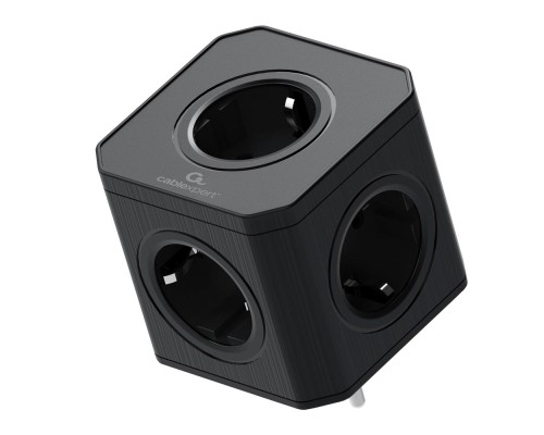 [Кабель эксперт] Cablexpert Тройник CUBE-5-16-B  Tower (5р, 16А, заземл, ) черный, коробка {22567}				