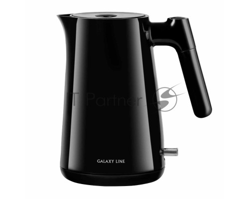 Чайник электрический Galaxy Line GL 0336, черный, пластик, 2200 Вт, 1 л