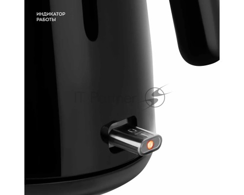 Чайник электрический Galaxy Line GL 0336, черный, пластик, 2200 Вт, 1 л