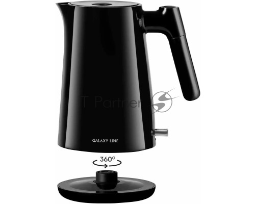 Чайник электрический Galaxy Line GL 0336, черный, пластик, 2200 Вт, 1 л