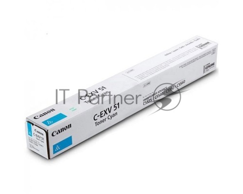 Тонер Canon C-EXV51C 0482С002 голубой туба для копира iR-ADV C5535/5535i/5540i/5550i/5560ii MFP
