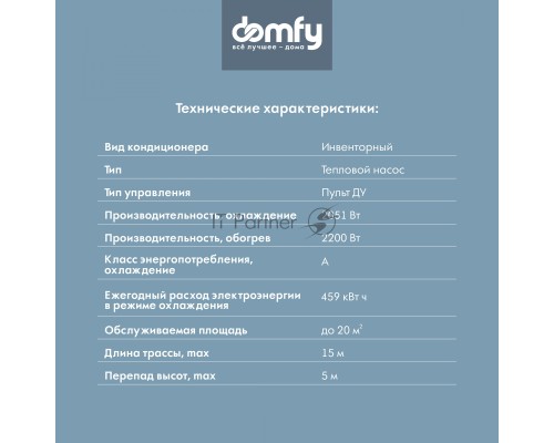Сплит-система Domfy DCW-AC-07-1i белый