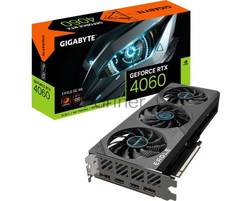 Видеокарта Gigabyte GV-N4060EAGLE OC-8GD 8192Mb 128 PCI-E 4.0 GDDR6 2580/18000 HDMIx2 DPx2 HDCP Ret