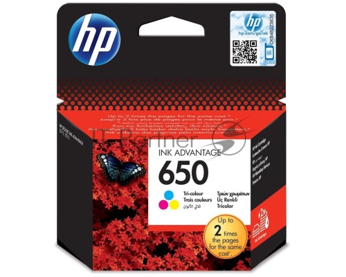 Струйный картридж оригинальный CZ102AK (№650) для HP, триколор, 650 к.