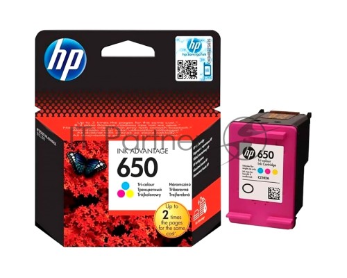 Струйный картридж оригинальный CZ102AK (№650) для HP, триколор, 650 к.