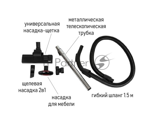 Пылесос JVC JH-VC401 бирюзовый/серый, 320/1800 Вт, уборка сухая, пылесборник контейнер 2,5 л.