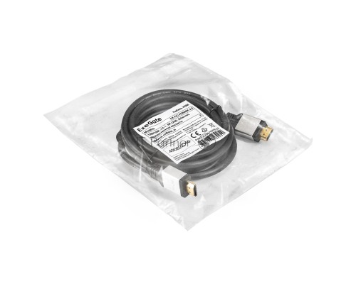 Кабель HDMI ExeGate EX-CC-HDMI8K-2.0 (19M/19M, v2.1, 2м, 8K UHD, Ethernet, позолоченные контакты)