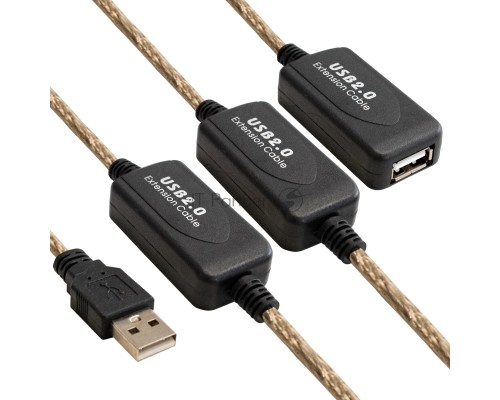 Удлинитель активный USB2.0-repeater ExeGate EX-UAE-AMAF-25.0 (Am/Af, 25м)