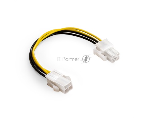Удлинитель кабеля питания материнской платы +12V ExeGate EX-EXT-4M4F-0.3 (4pin EPS12V M/4pin EPS12V F, 0,3м)