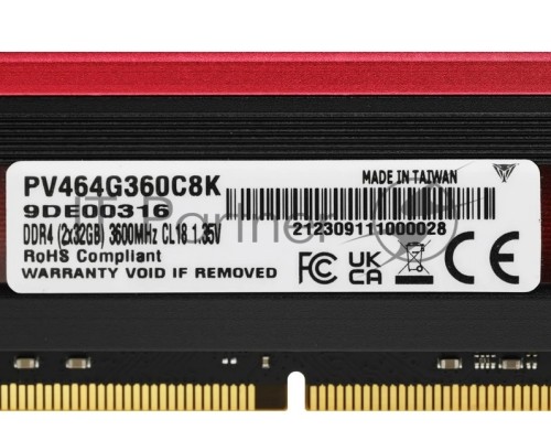 Оперативная память Patriot DDR4 2x32Gb 3600MHz PV464G360C8K Viper 4 RTL PC4-28800 CL18 DIMM 288-pin 1.35В с радиатором Ret Оперативная память Patriot DDR4 2x32Gb 3600MHz PV464G360C8K Viper 4 RTL PC4-28800 CL18 DIMM 288-pin 1.35В с радиатором Ret