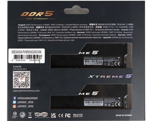 Оперативная память Patriot DDR5 2x16Gb 7800MHz PVXR532G78C38K Viper XTREME RGB RTL Gaming PC5-62400 CL38 DIMM 288-pin 1.45В с радиатором Ret Оперативная память Patriot DDR5 2x16Gb 7800MHz PVXR532G78C38K Viper XTREME RGB RTL Gaming PC5-62400 CL38 DIMM 288-pin 1.45В с радиатором Ret