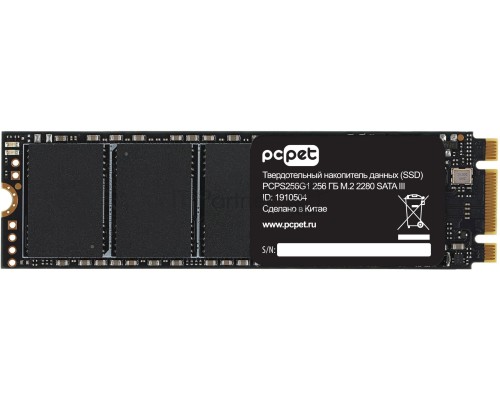 Накопитель SSD PC Pet SATA III 256Gb PCPS256G1 M.2 2280 OEM