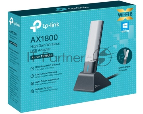 Двухдиапазонный USB-адаптер высокого усиления TP-Link Archer TX20UH с поддержкой Wi-Fi AX1800