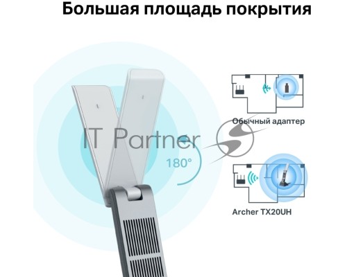 Двухдиапазонный USB-адаптер высокого усиления TP-Link Archer TX20UH с поддержкой Wi-Fi AX1800