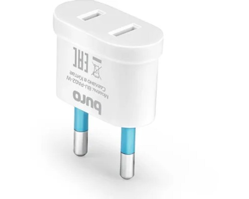 [Аксессуар к ноутбуку] Адаптер-переходник Buro BU-PA02-W (1 розетка) белый (пакет ПЭ) {переходник для Apple США LL/a}