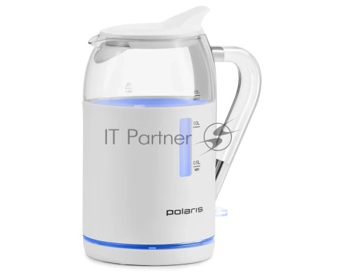Чайник электрический Polaris PWK 1563CGL 1.5л. 2200Вт белый/прозрачный (корпус: стекло)