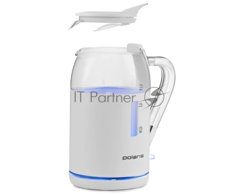 Чайник электрический Polaris PWK 1563CGL 1.5л. 2200Вт белый/прозрачный (корпус: стекло)