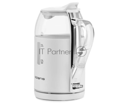 Чайник электрический Polaris PWK 1563CGL 1.5л. 2200Вт белый/прозрачный (корпус: стекло)