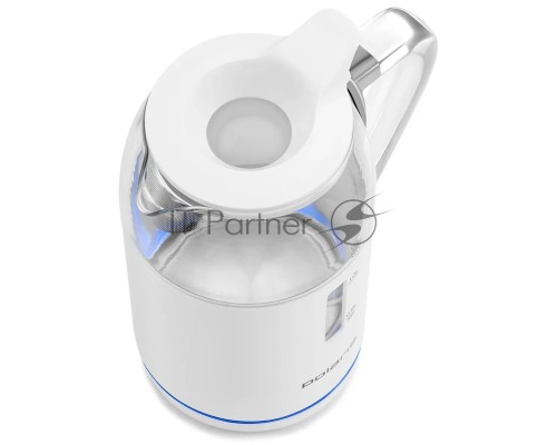 Чайник электрический Polaris PWK 1563CGL 1.5л. 2200Вт белый/прозрачный (корпус: стекло)